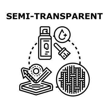 Semi transparent material properties and coatings concept 库存插图
