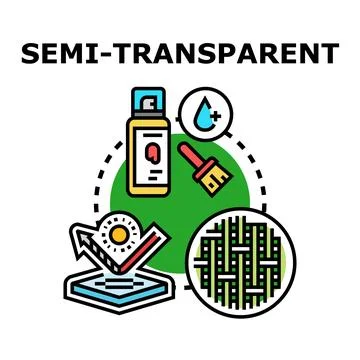 Semi transparent material properties and coatings concept 库存插图