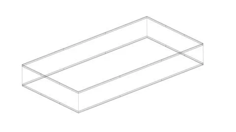 Semi-transparent square shape viewed from an elevated perspective Stock Illustration