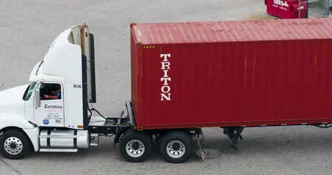 Semi truck with container Stock Footage 202145161
