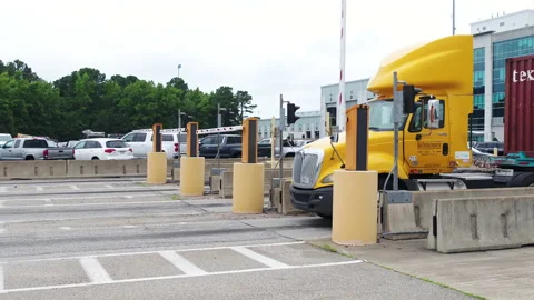 Semi Truck with Container Stock Footage 202147247