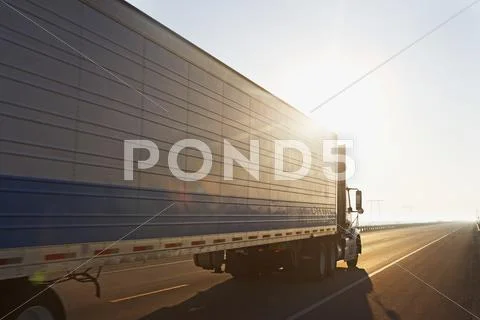 Semi Truck On Highway
