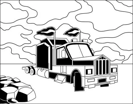 Semi truck Stock Illustration