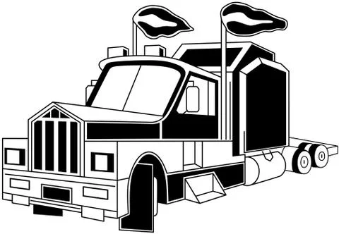 Semi truck Stock Illustration