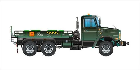 Semi truck medium pickup dump truck vehicle 3D vector illustration Stock Illustration