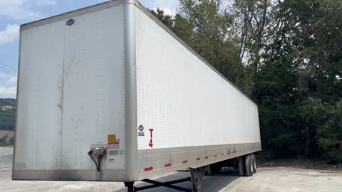 Semi truck tailer-van type Stock Footage 282070400