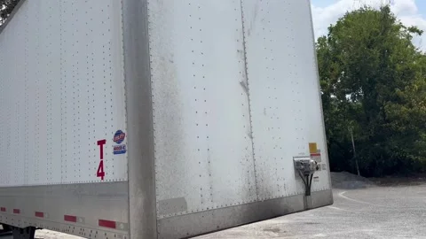 Semi truck trailer - Van type Stock Footage 282070590