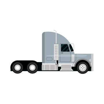 Semi truck trailer vehicle city transport Stock Illustration