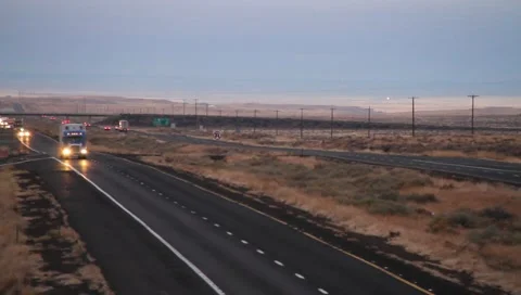 Semi Trucks on Interstate Stock Footage 998848
