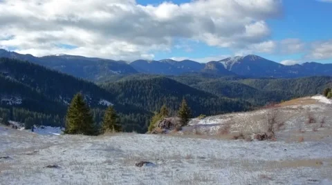 Semi Winter Mountain Hills Stock Footage 51531333