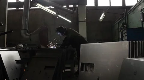 Semiautomatic welding 3 Video stock 68391378