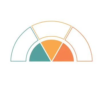 Semicircle 3 positions Stock Illustration