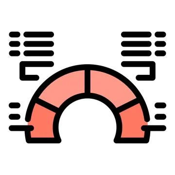 Semicircle chart representing market share analysis and business performance Stock Illustration