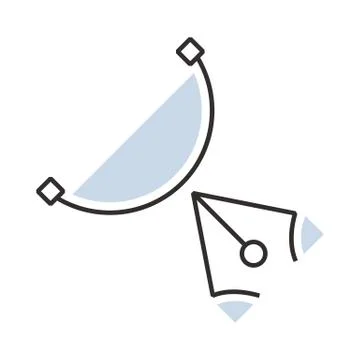 Semicircle design pen tool  icon Stock Illustration