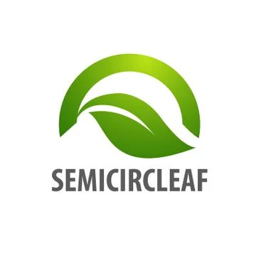 Semicircle leaf logo concept design. Symbol graphic template element Stock Illustration