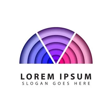 Semicircle logo design Stock Illustration