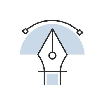 Semicircle pen tool  icon Stock Illustration