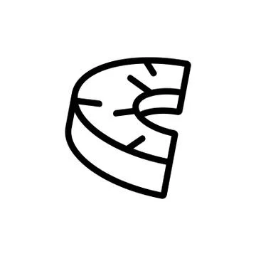 Semicircle of piece of pineapple icon vector outline illustration Stock Illustration