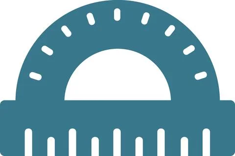 Semicircle protractor tool for angle measurements Stock Illustration