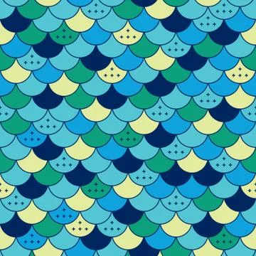 Semicircles seamless pattern. Tile or fish scale Stock Illustration