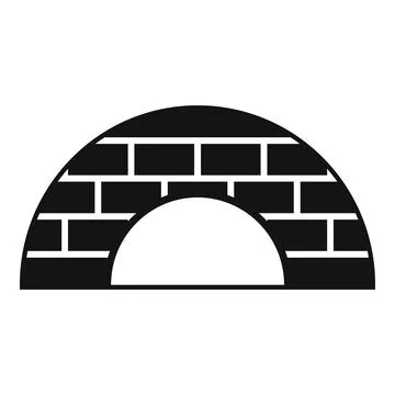 Semicircular arch bridge structure connecting spaces Stock Illustration