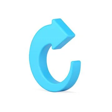 Semicircular curved arrow pointer 3d icon vector illustration Stock Illustration