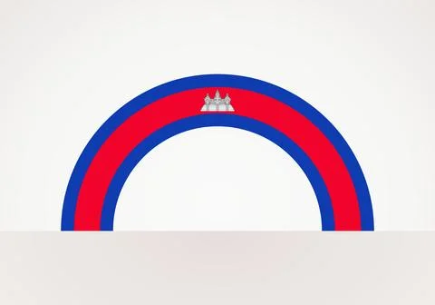 Semicircular flag of Cambodia Stock Illustration