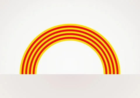 Semicircular flag of Catalonia Stock Illustration
