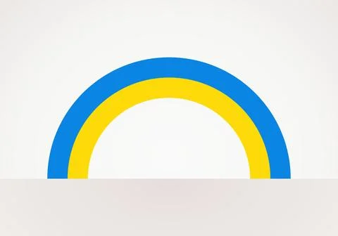 Semicircular flag of Ukraine Stock Illustration