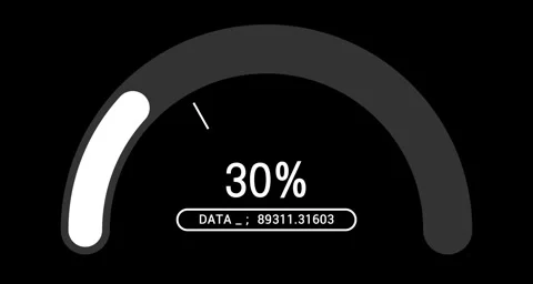 Semicircular indicator with percentage number  Stock Footage 257648622