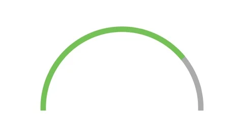 Semicircular indicator that transitions in 30 sec on white background Stock Footage 256855946