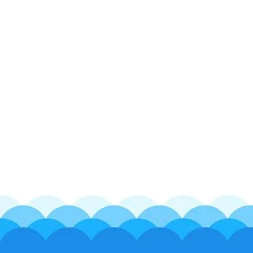 Semicircular sea waves decorative frame, Vector design template, Abstract water Stock Illustration