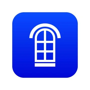 Semicircular window frame icon blue Ilustración de archivo
