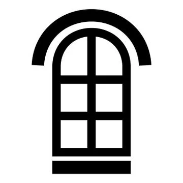 Semicircular window frame icon, simple black style Ilustración de archivo