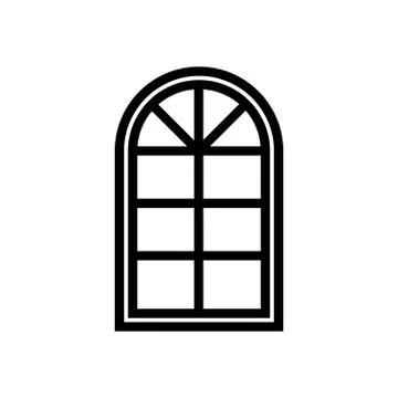 Semicircular window icon Stock Illustration