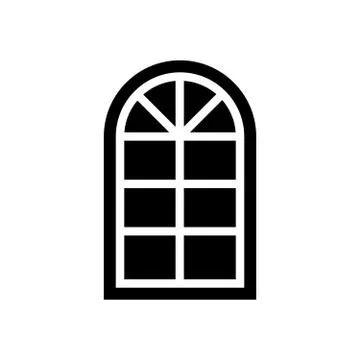 Semicircular window icon Stock Illustration