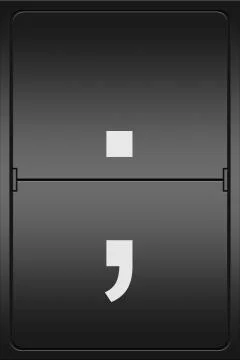 Semicolon on a mechanical leter indicator Stock Illustration