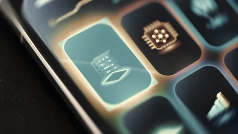 Semiconductor and Renewable Energy Technology Apps Stock Footage 341866254