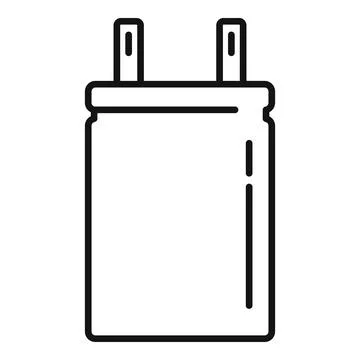 Semiconductor capacitor icon outline vector. Electric component Stock Illustration