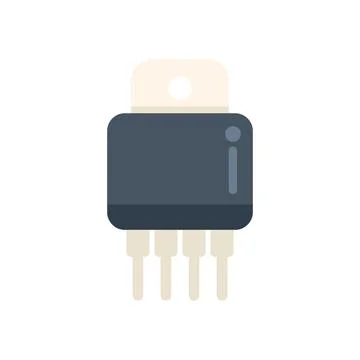 Semiconductor chip showing pins for electronic circuitry connections Stock Illustration