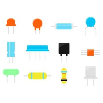 Semiconductor chip, transistor resistor for electric circuit board 스톡 일러스트