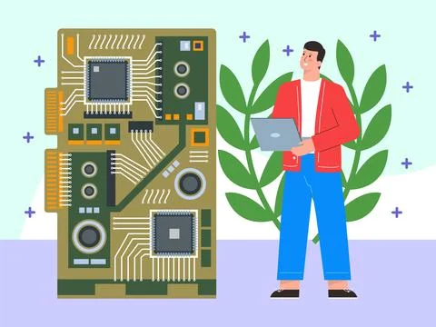 Semiconductor Concept Illustration Style Stock-Illustration