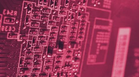 Semiconductor. cpu chip located on the green motherboard of the computer. 스톡 사진
