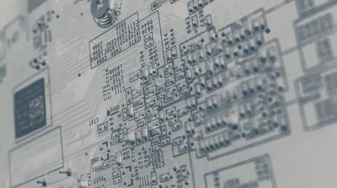 Semiconductor. cpu chip located on the green motherboard of the computer. Stock Photos