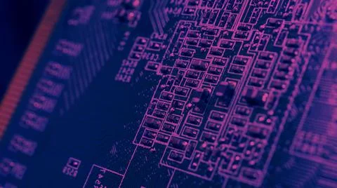 Semiconductor. cpu chip located on the green motherboard of the computer. Stock Photos