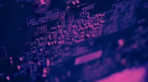 Semiconductor. cpu chip located on the green motherboard of the computer. Stock Photos