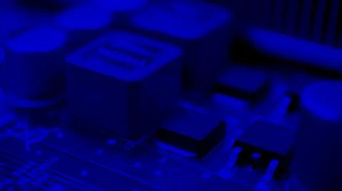 Semiconductor. cpu chip located on the green motherboard of the computer. Stock Photos