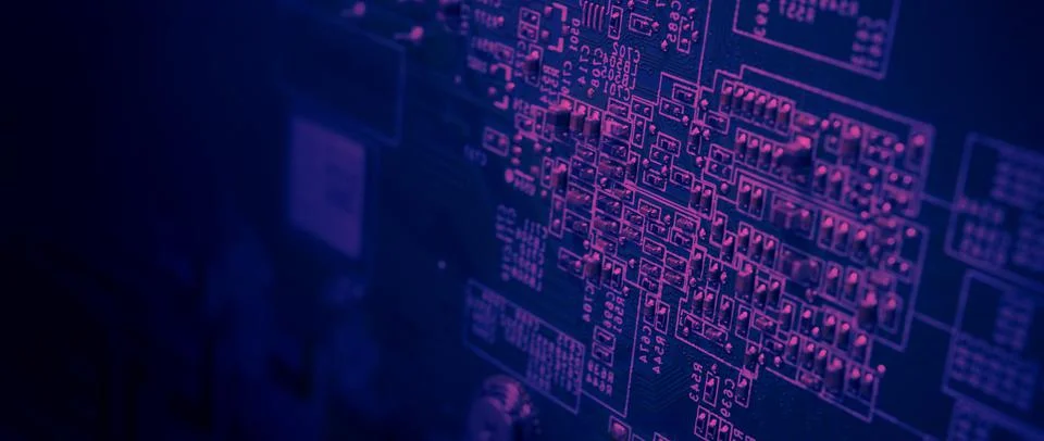 Semiconductor. cpu chip located on the green motherboard of the computer. Stock Photos