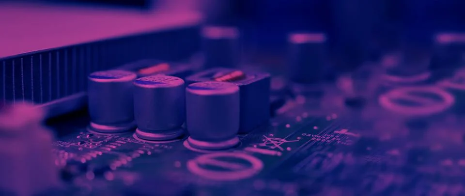 Semiconductor. cpu chip located on the green motherboard of the computer. Stock Photos