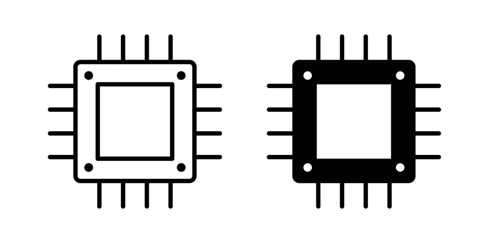 Semiconductor icon for web projects Illustrazione stock